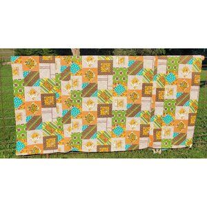 Vintage Inspired French Country Patchwork Quilt 86x85 queen  #484